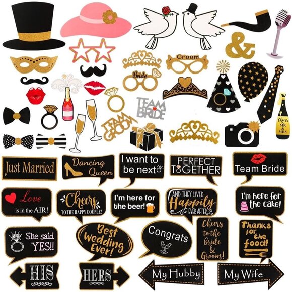 Other - 60Pcs Wedding Photo Booth Props, Wedding Props for Photos Bachelorette Weddings